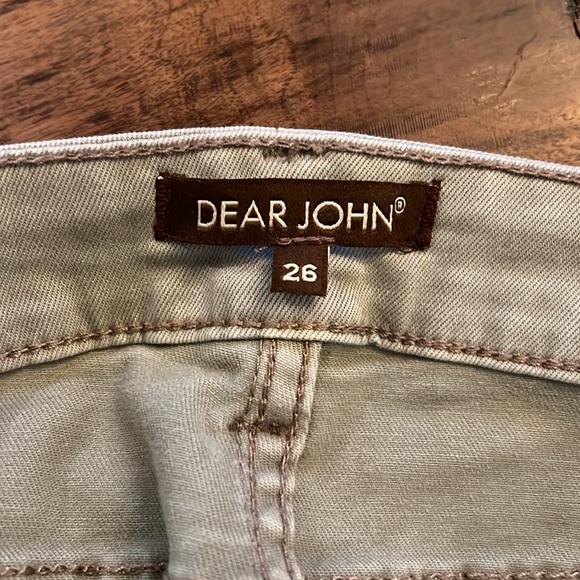Dear John Tan Embroidered Crop Skinny Jean.  Size 26 - Picture 4 of 5